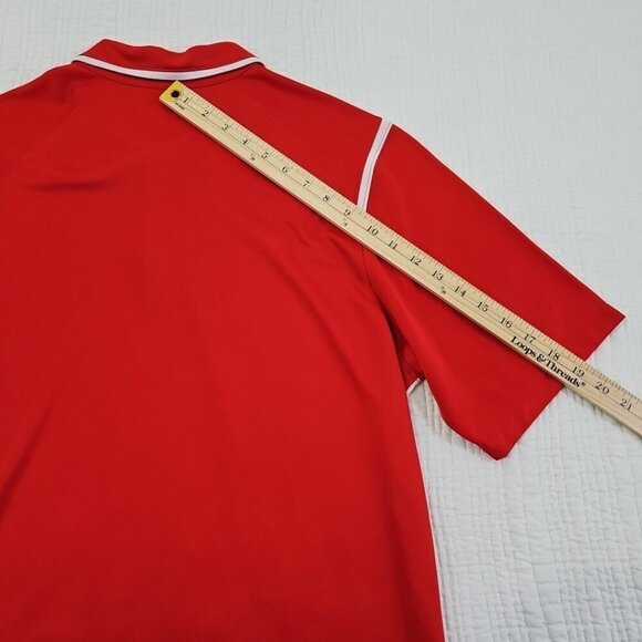 Nike Dri-Fit Athletic Shirt Polo Tennis Golf Men's M Medium Nike Red & White EUC - Picture 14 of 16